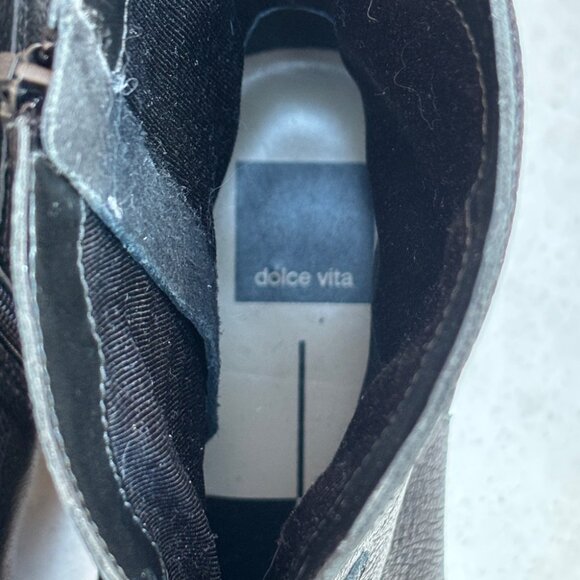 Dolce Vita Valory Black Leather Western Ankle Boots Size 9 - Picture 9 of 13